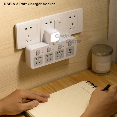 USB & 3 Port Charger Socket